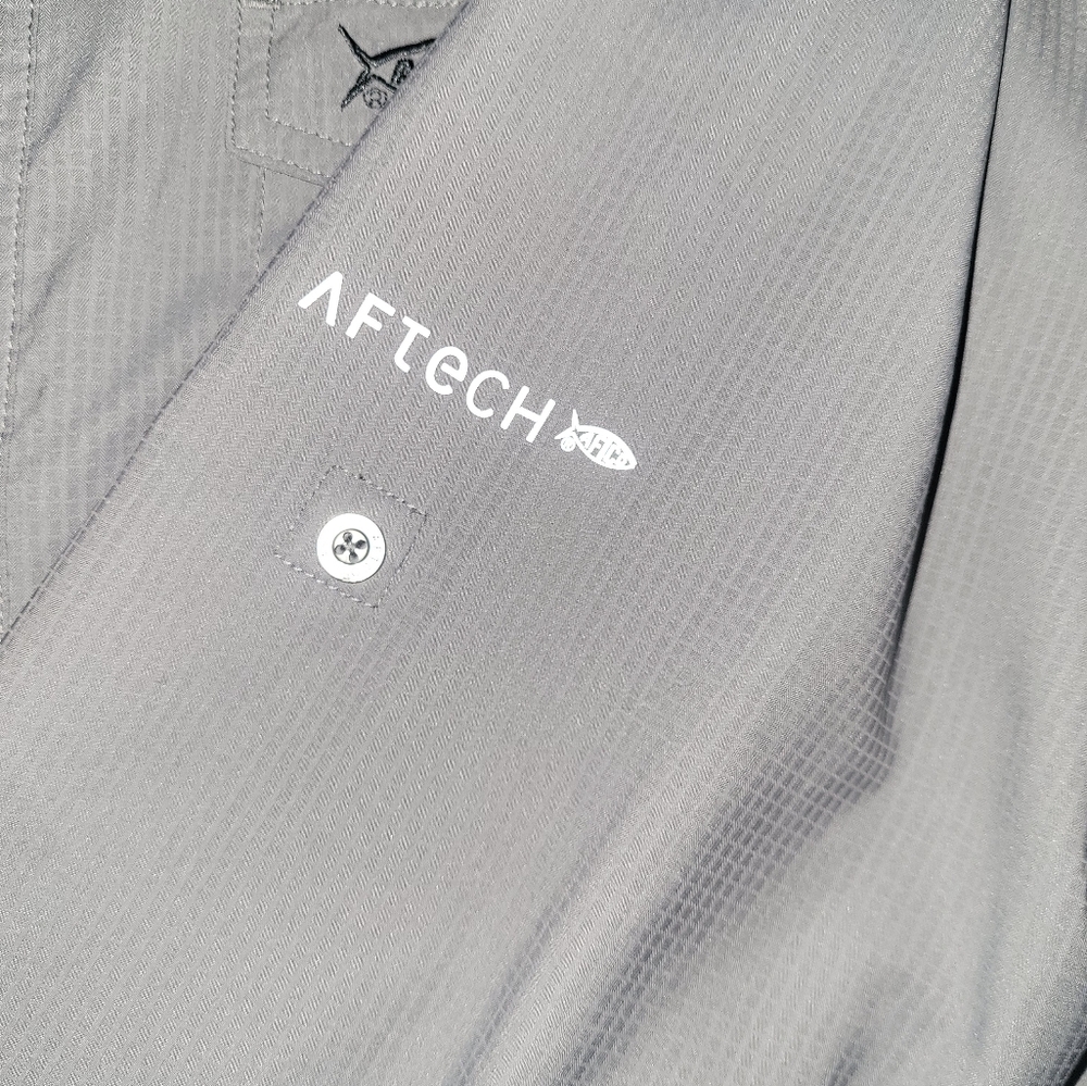 AFTCO AFTECH Fishing Rangle Long Sleeve Sun Shirt‎ Vented Gray Size X Large - Picture 4 of 6